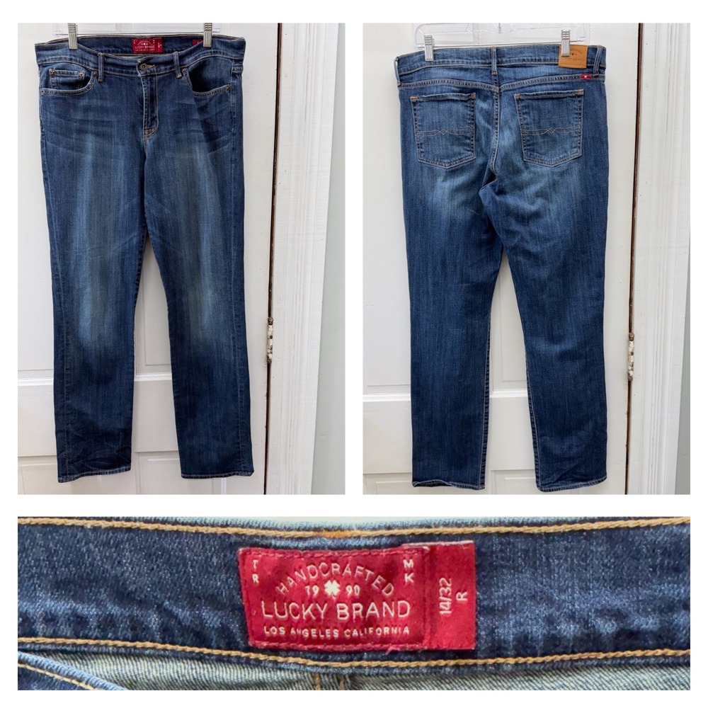 Lucky Brand Sweet N Straight Leg Womens 14 32 Regular Denim Jeans 7WD10074 Blue
